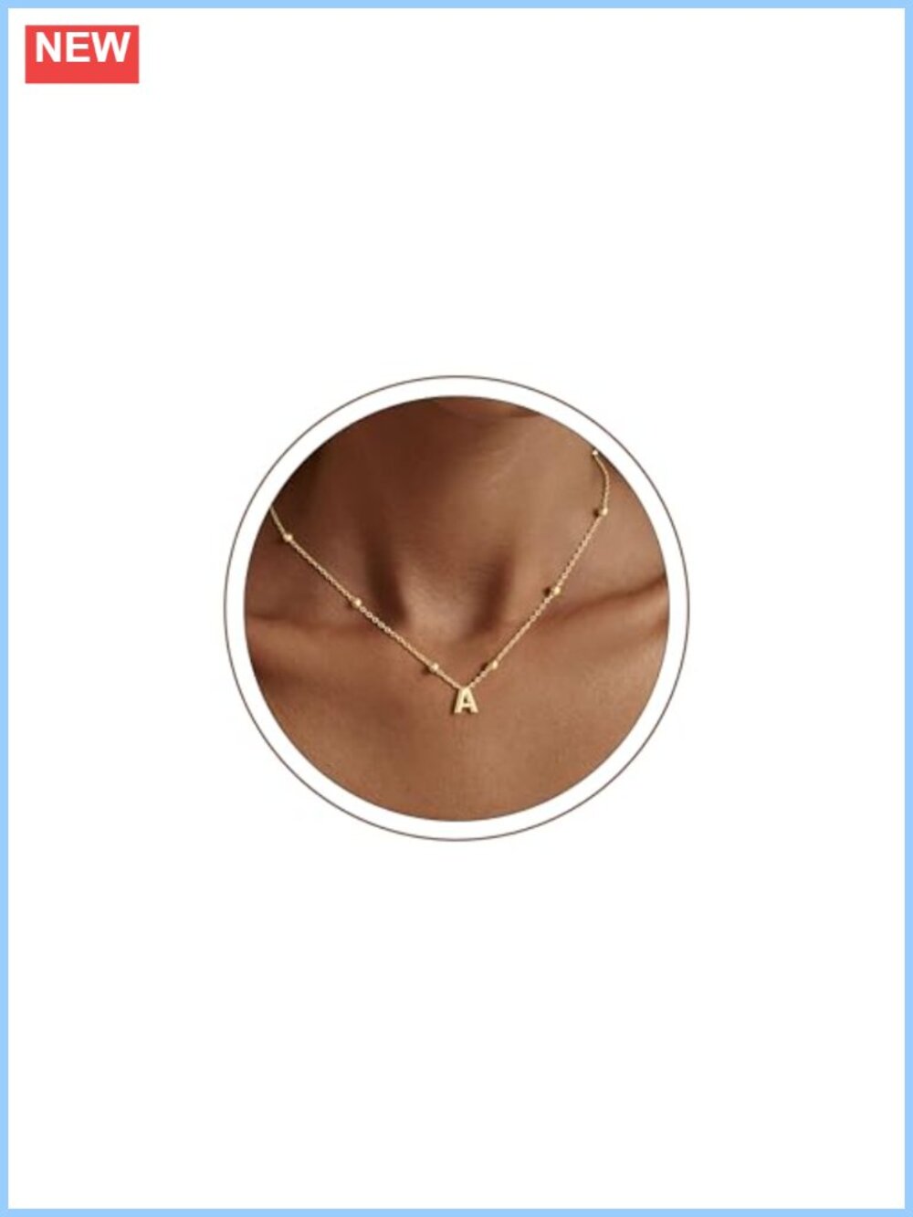 14K Gold Plated Initial Pendant Necklace for Women Dainty Layering Jewelry